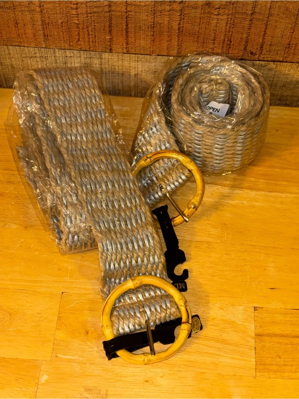 Woven Jute belt with Bamboo Buckle